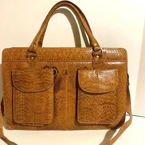 Handmade unisex  snakeskin leather briefcase - Picture 1 of 11